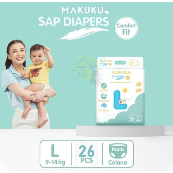 Jual MAKUKU SAP DIAPERS COMFORT FIT L 26 | Shopee Indonesia