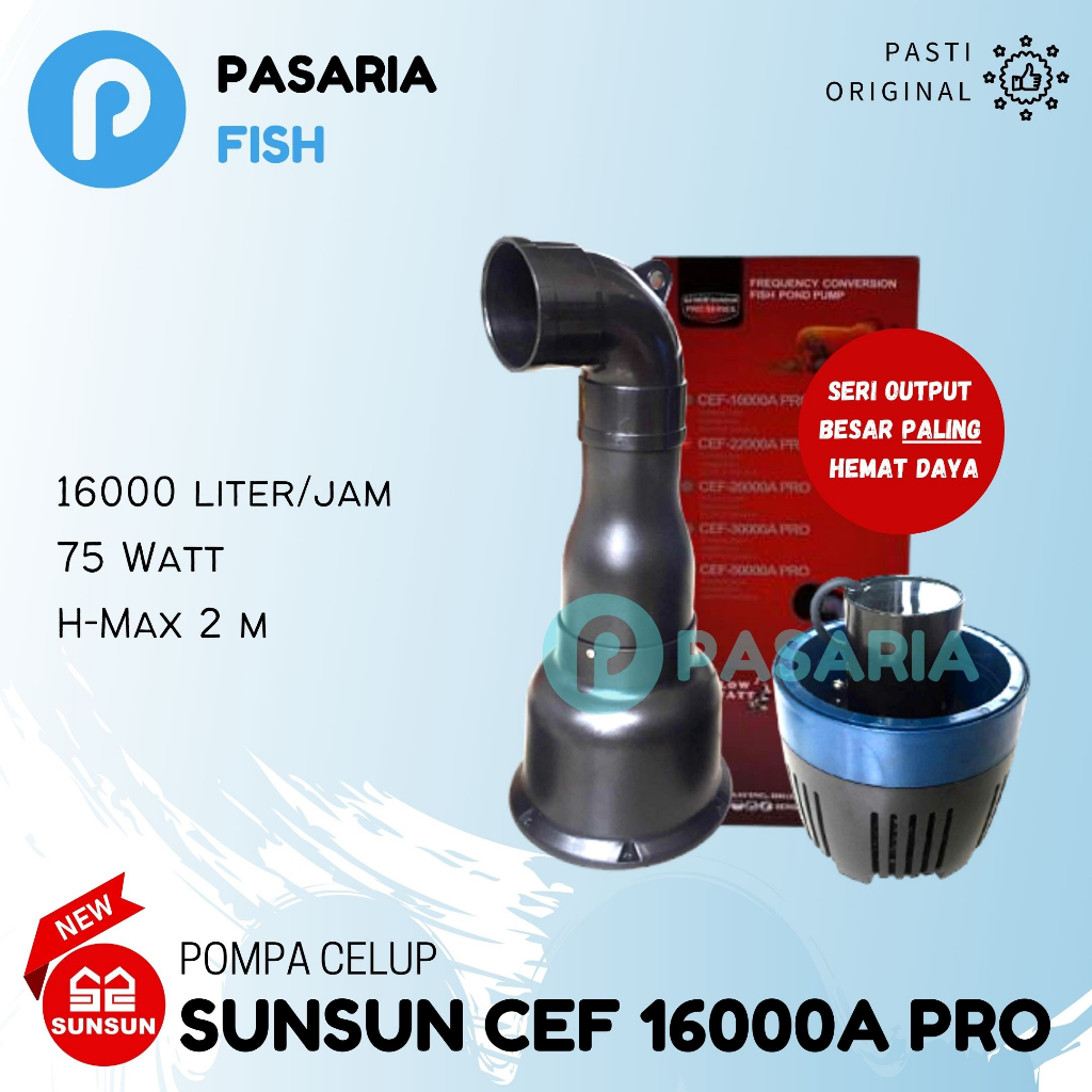Jual NEW SUNSUN CEF16000A/CEF 16000A Pompa Celup PRO Kolam/Tambak Hemat ...