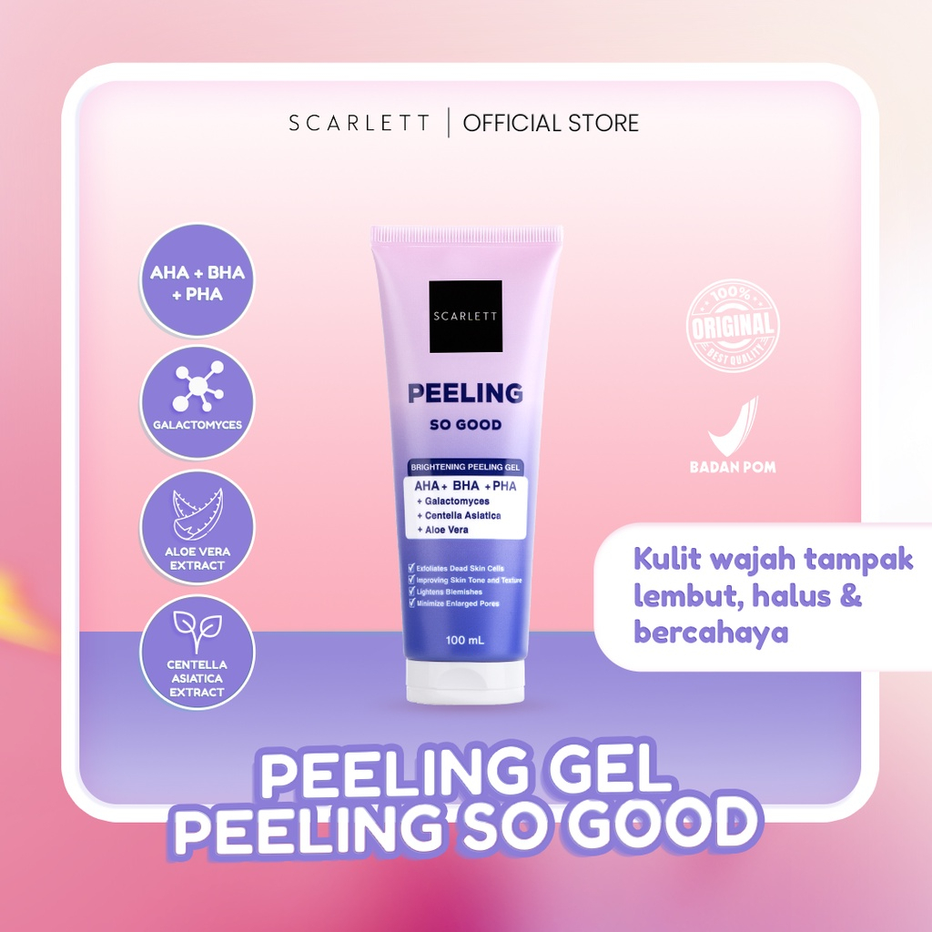 Jual SCARLETT PEELING SO GOOD | BRIGHTENING PEELING GEL (AHA+BHA+PHA ...
