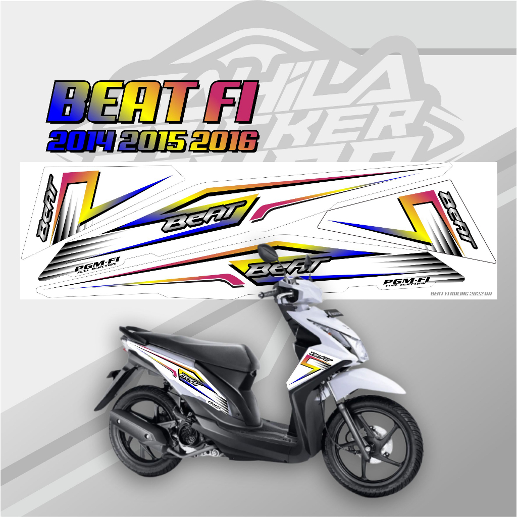 Jual STIKER MOTOR BEAT STRIPING BEAT FI PELANGI SIMPLE BEAT FI RACING ...