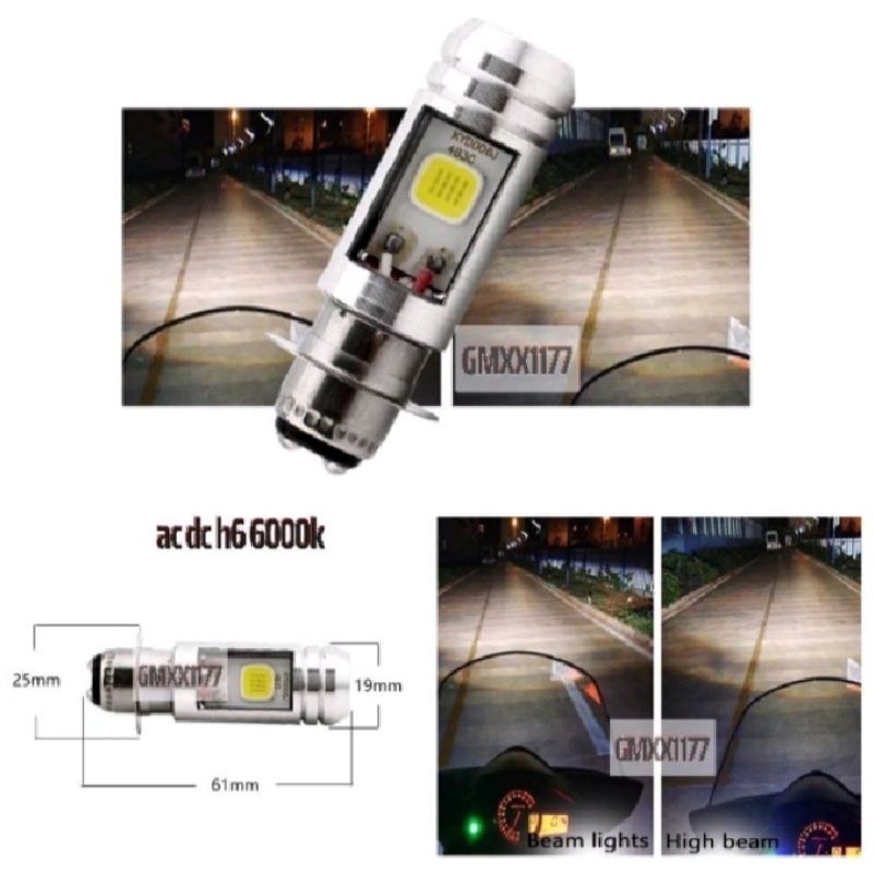 Jual LAMPU AC DC LAMPU LED UTAMA DEPAN 2 LED MOTOR BEBEK ACDC DAN MATIC ...