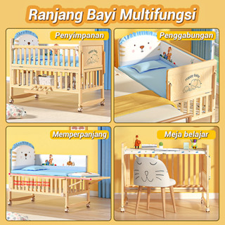 Jual Tempat Tidur Bayi Tempat Tidur Kayu Solid Multifungsi Tempat Tidur ...