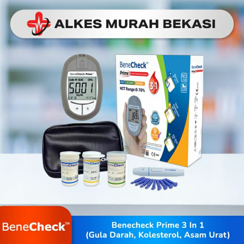 Jual BENECHECK PRIME Alat Cek 3in1 Glucose, Asam Urat Dan Kolesterol ...