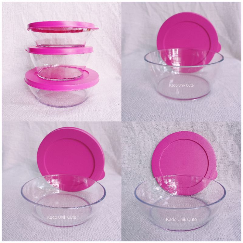 Jual Clear Bowl pink 410ml/610 ml/750 ml by Tupperware Shopee Indonesia