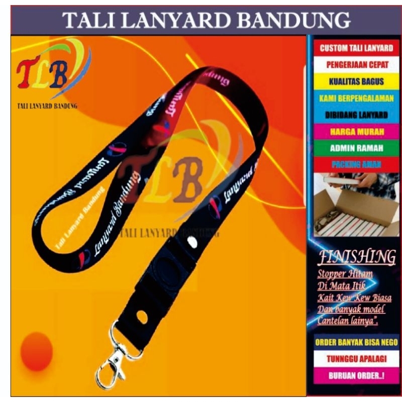 Jual Lanyard Id Card Custom Cm Sisi Cetak Lanyard Printing Sublim