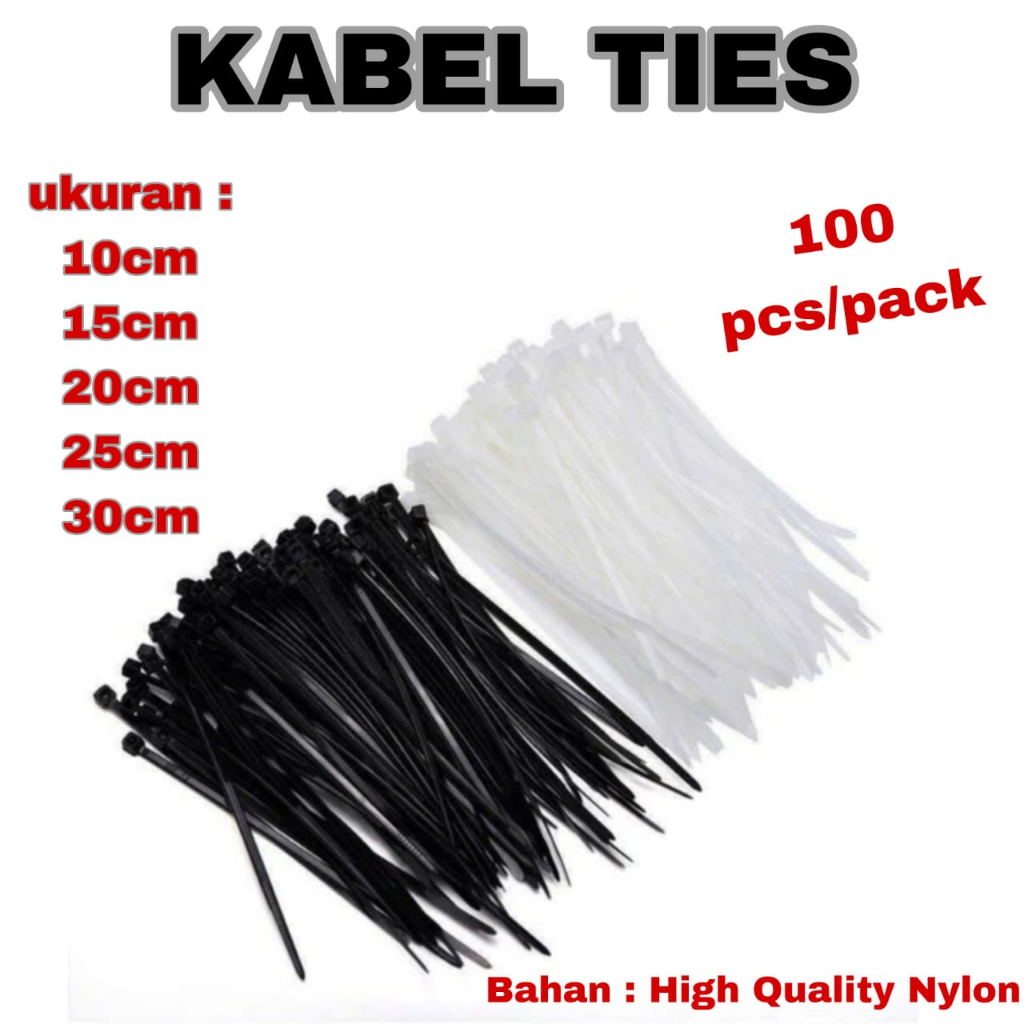 Jual Cable Ties Kabel Ties Nylon Kabel Tis 10cm 15cm 20cm 30cm Hitam Putih Kabel Pengikat 4919