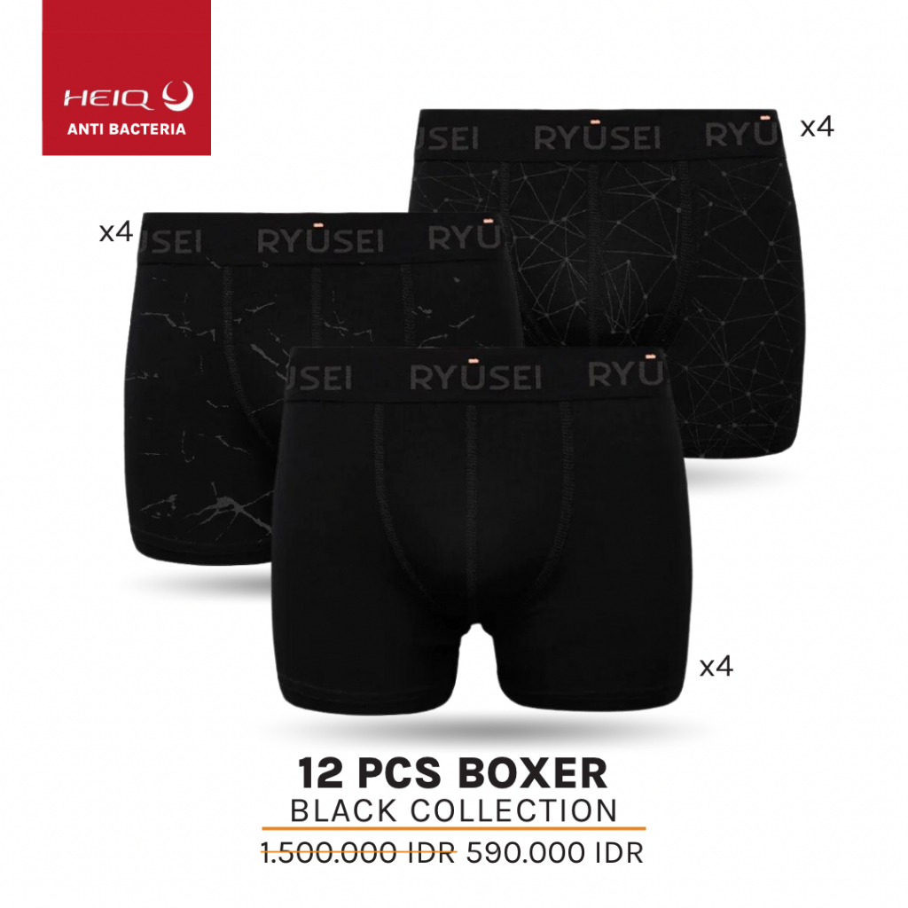 Jual [PAKET] Boxer Black Collection (12pcs) | Shopee Indonesia
