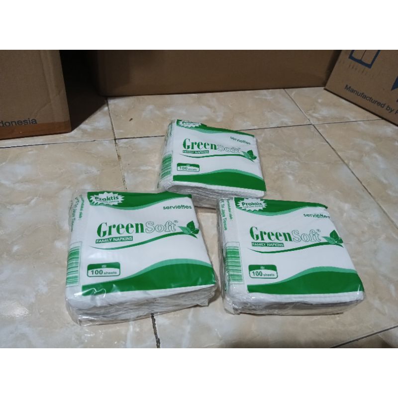 Jual Tisu Makan / Dinner Napkin Tisu Green Soft Isi 100 Lembar Per Pack ...