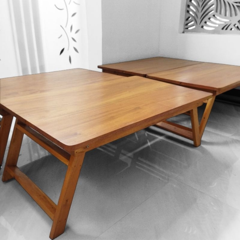 Jual Meja Lesehan Meja Belajar Lipat Kayu Jati Asli /Meja Lesehan Lipat
