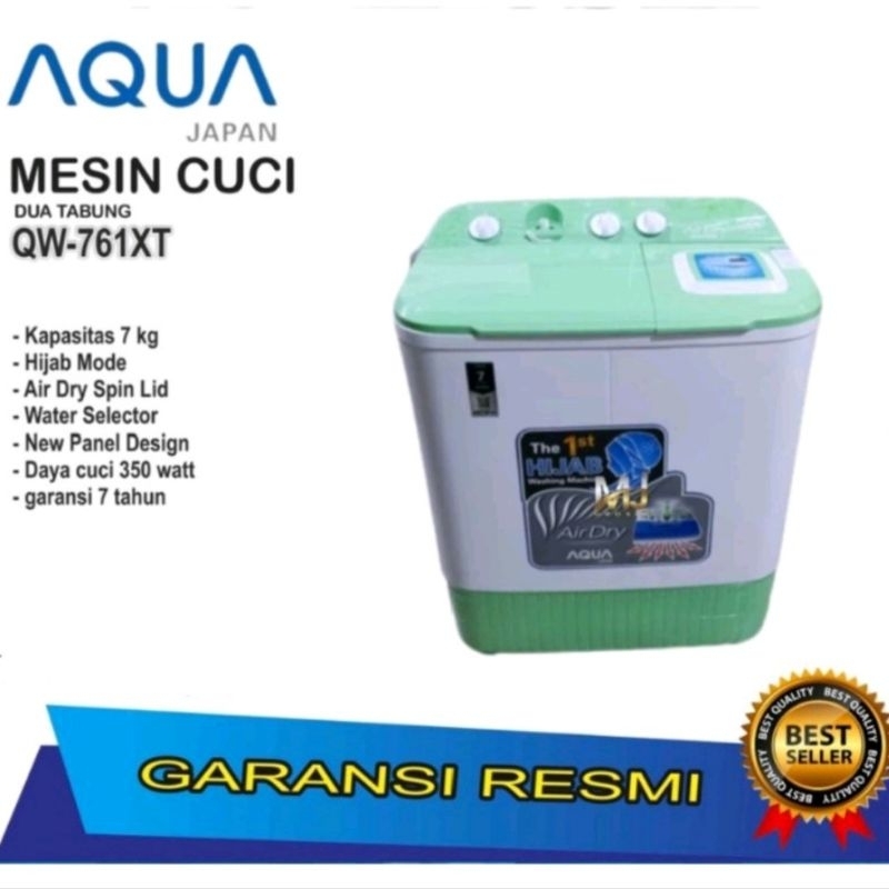 Jual AQUA Mesin Cuci 2 Tabung 7 Kg Hijab Series QW-761XT | Shopee Indonesia