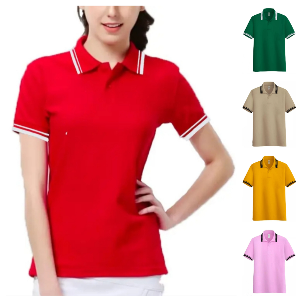 Jual Kaos Polo Shirt Wanita Lengan Pendek Kaos Wanita Berkerah Kaos