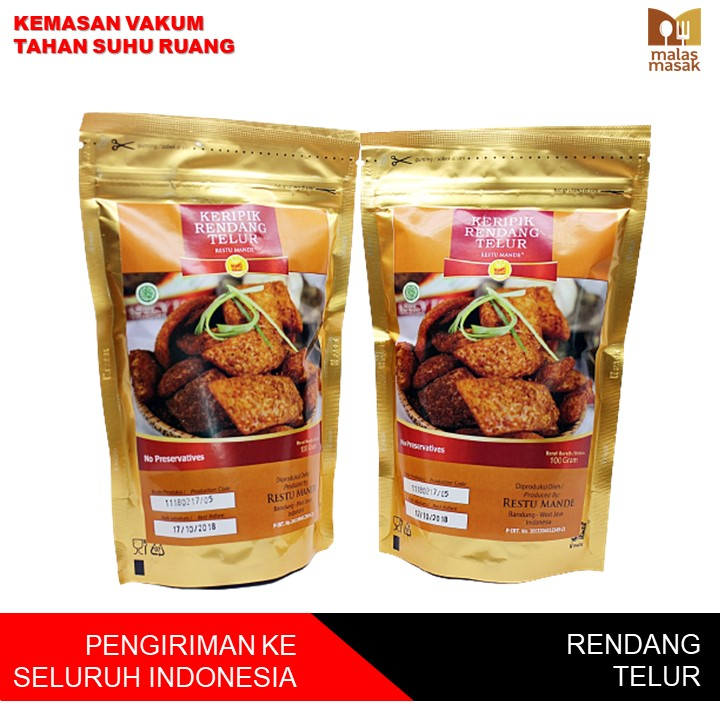 Jual Keripik Rendang Telur Restu Mande 100 Gram Kemasan Premium