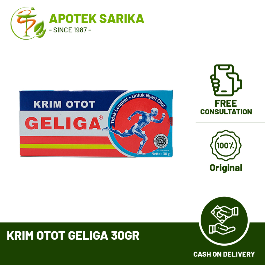 Jual Krim Otot Geliga Tube 30 Gr Dan 60 Gr Cream Untuk Membantu Meredakan Nyeri Shopee