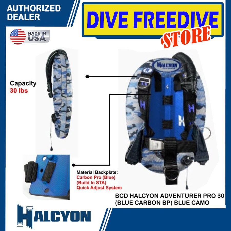 Jual 110.119.030 BCD Halcyon Adventurer 30 Pro Carbon Backplate Blue ...