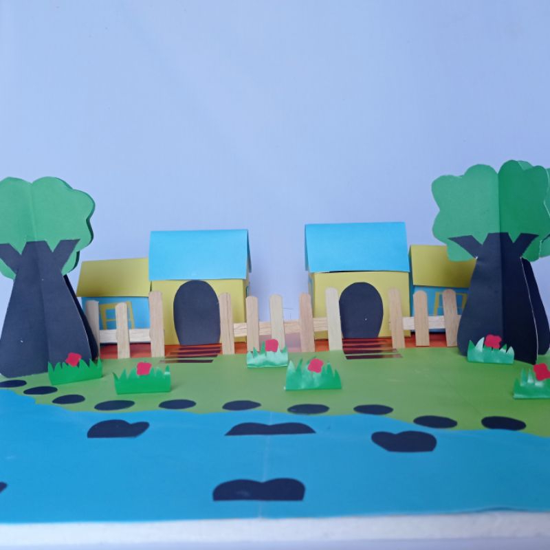 Jual Maket Lingkungan Rumah Taman Buatan dari Kertas BISA REQUEST