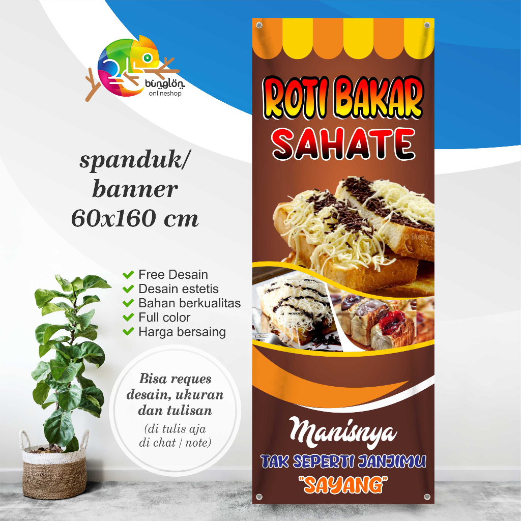 Jual 60x160 Spanduk Banner Roti Bakar Spanduk Martabak Shopee Indonesia