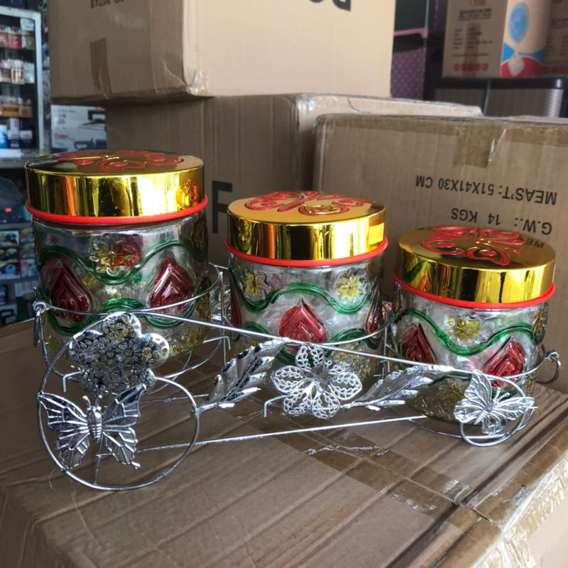 Jual TOPLES SET KACA ISI 3