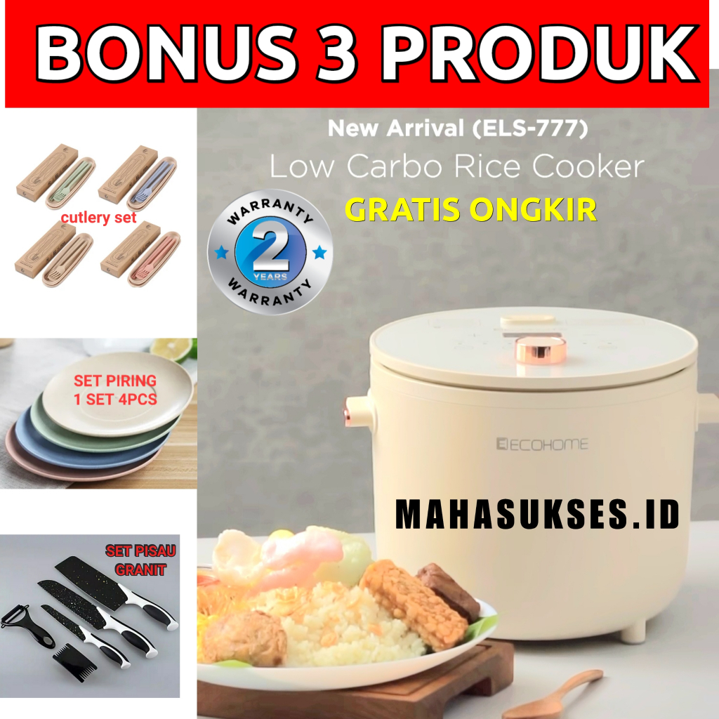 Jual ECOHOME MULTI FUNGSI RICE COOKER ELS 777 LOW CARBO MAGIC COM RENDAH GULA BUAT BUAT DIET
