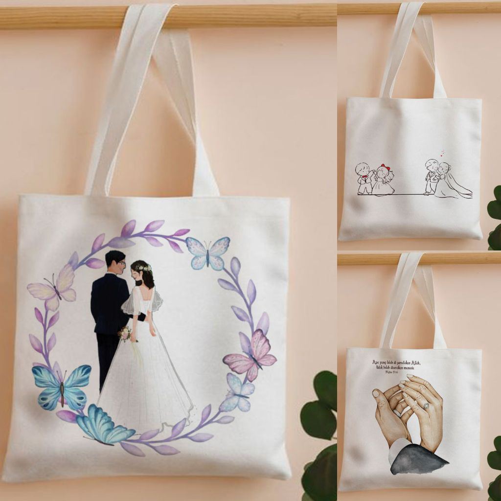 Jual Totebag Goodiebag Souvenir Adat Jawa Pernikahan Nikah Married Lamaran Tunangan Tas Hampers 0320