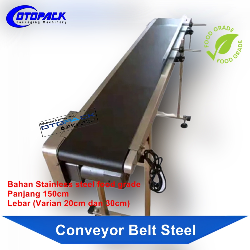 Jual Mesin Conveyor Belt Ban Berjalan Adjustable Speed Stainless Steel