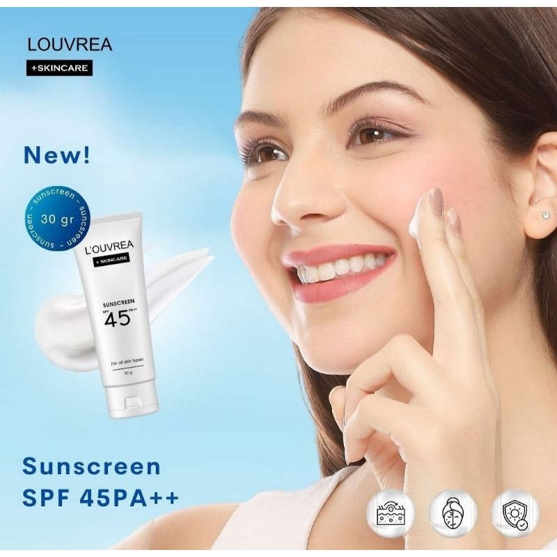 Jual Louvrea Sunscreen SPF 45 PA++/ sunscreen tidak bikin kusam