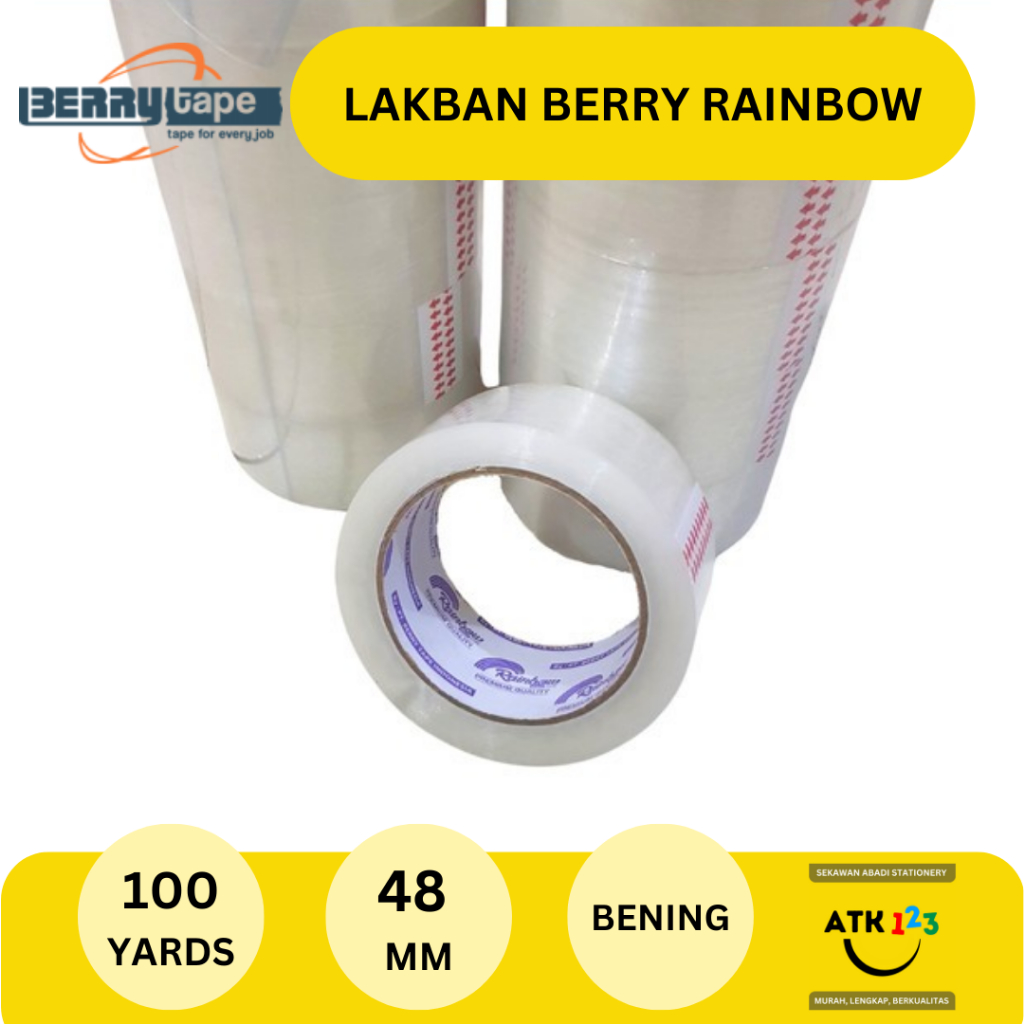 Jual Opp Tape Isolasi Plakban Lakban Bening Rainbow Mm X Yards Shopee Indonesia