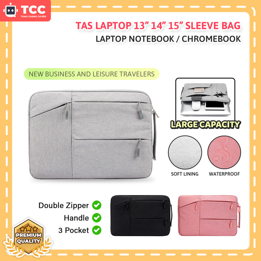 Jual Tas Laptop ChromeBook Notebook 13 14 15 Sarung Case Pouch Sleeve Bag Pouch Handbag Tablet Full Cover PouchBag Waterproof Bahan Polyester Double Zipper Shopee Indonesia