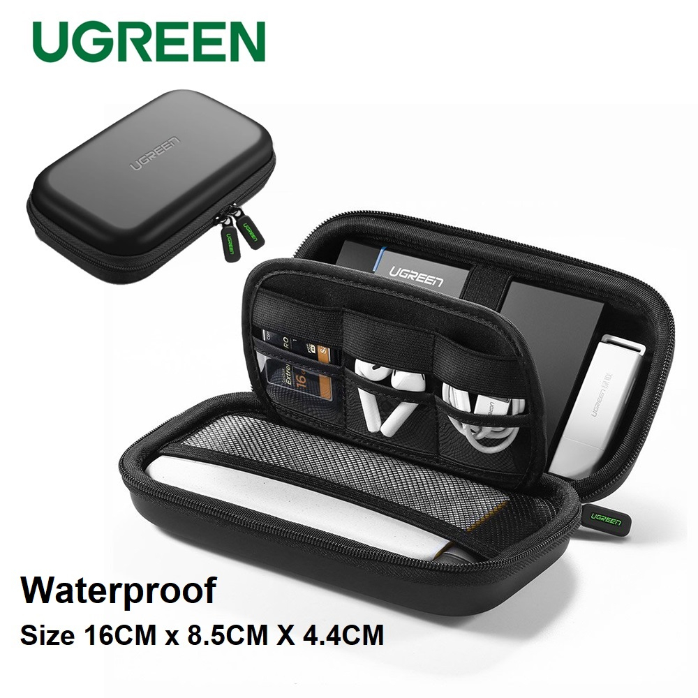 Jual UGREEN ORIGINAL Organizer Hard Case Small Pouch Black Eva Bag ...