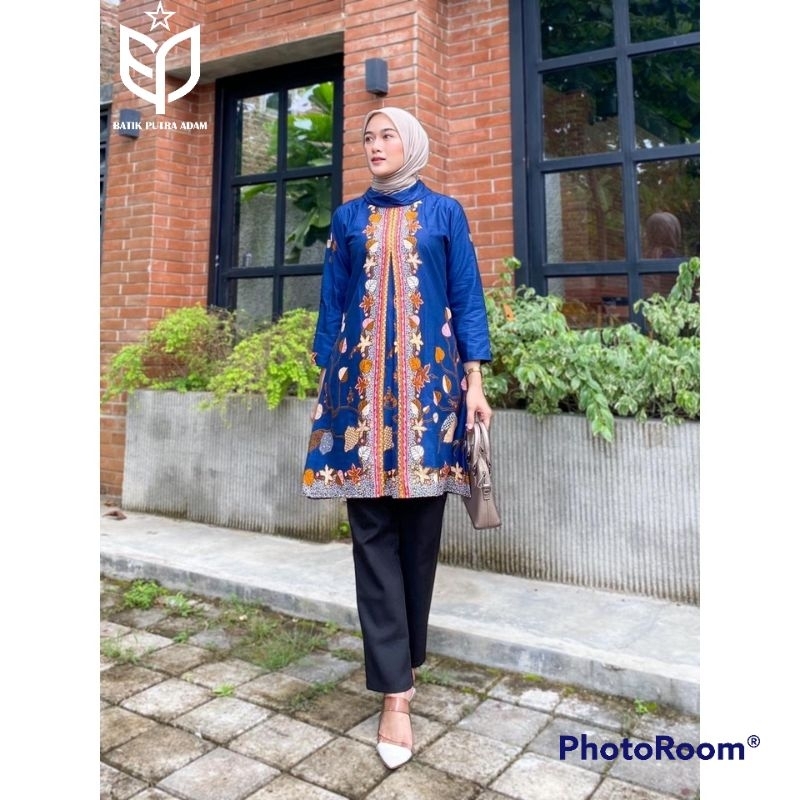 Jual Tunik Batik Cantik Dan Elegan Model Terbaru 2023 Baju Batik Wanita Pesta Atasan Batik 7417