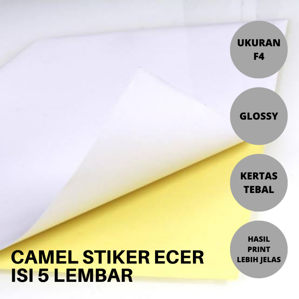Jual Kertas Sticker Glossy ukuran Isi 5 PCS [CAMEL] | Shopee Indonesia