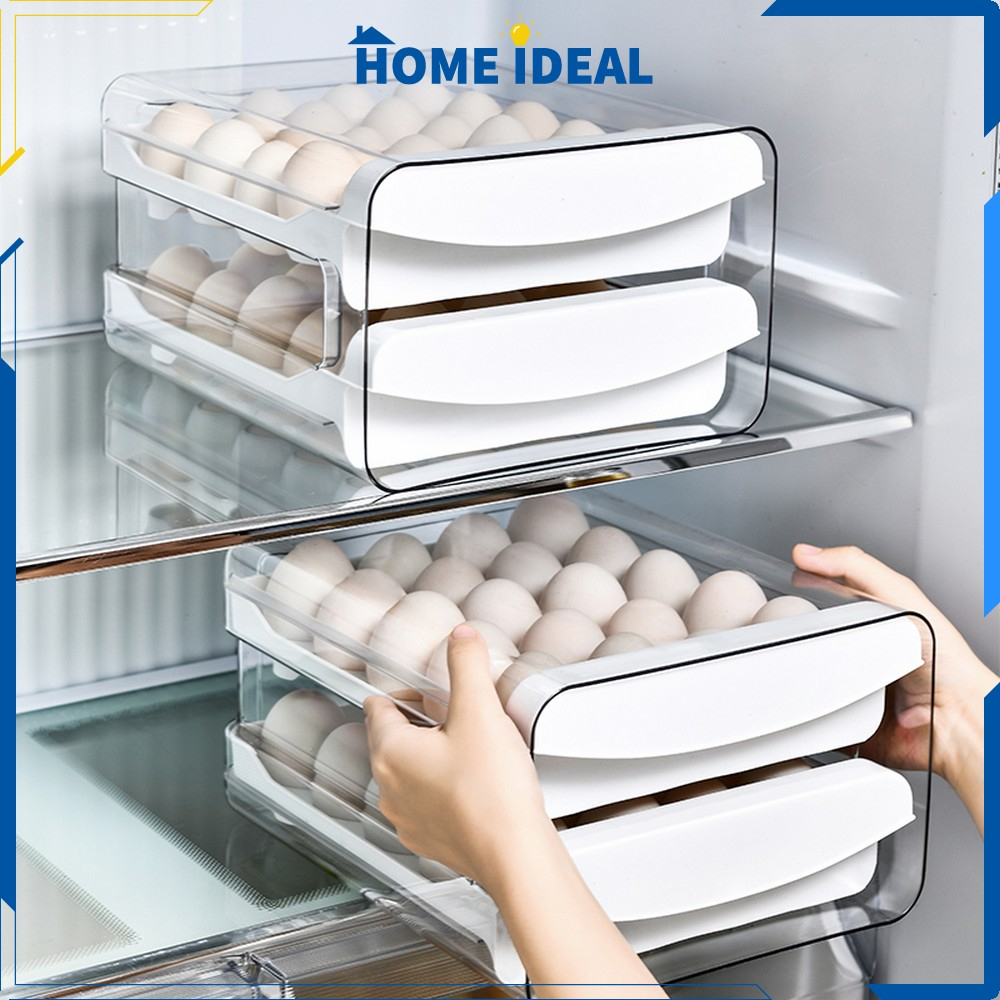 Jual Egg Storage Box Organizer Tempat Penyimpanan Telur 2 Tingkat / Rak ...
