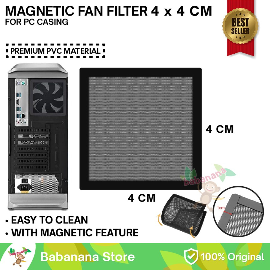 Jual Magnetic Pc Fan Dust Filter Debu Kipas 4x4cm Magnet Casing Desktop ...