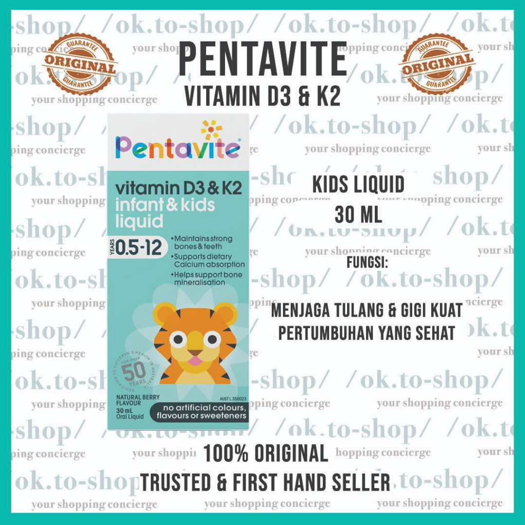 Jual Pentavite Vitamin D3 & K2 Kids Liquid Vitamin Anak READY Shopee