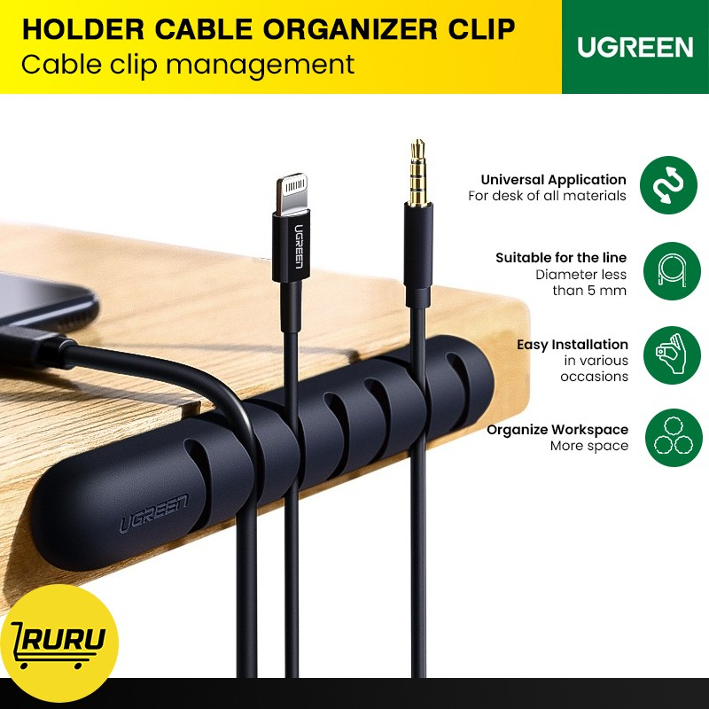 Jual UGREEN Desktop Holder Cable Organizer Clip Management Kable Klip Shopee Indonesia