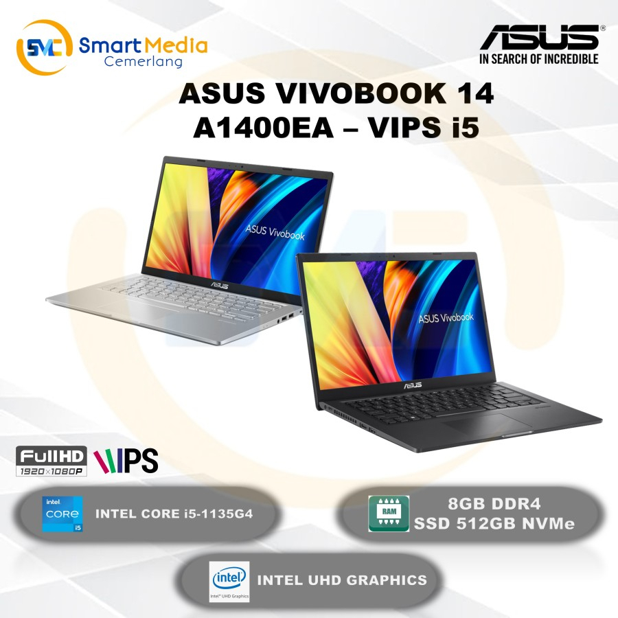 Jual Asus Vivobook 14 A1400ea I5 1135g7 8gb 512gb Intel Uhd 14 Vips W11 Office 4593