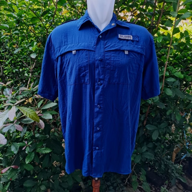 Chemise De Pêche Reel Legends – Bleu, Manches Courtes – Homme M, 100% Coton, Neuve