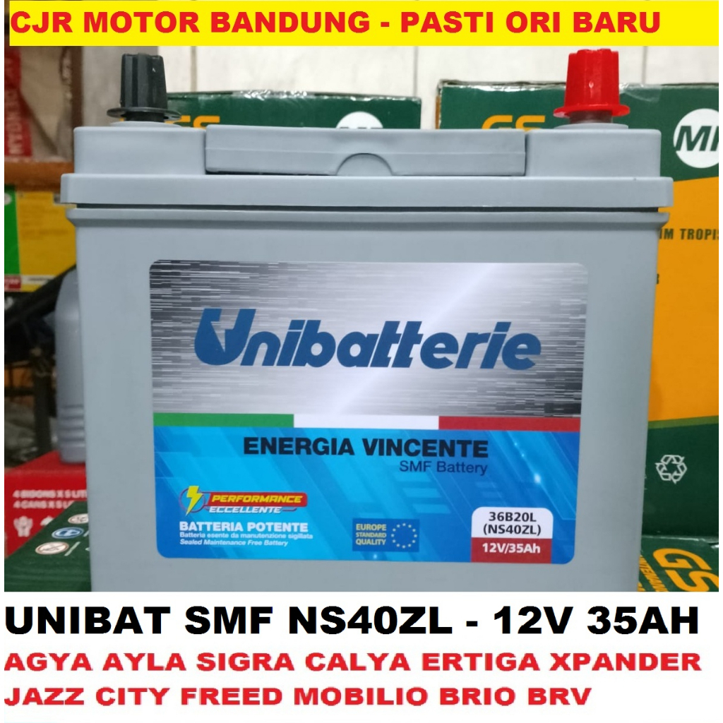 Jual UNIBAT Aki Kering NS40ZL aki mobil BRIO CALYA SIGRA KARIMUN