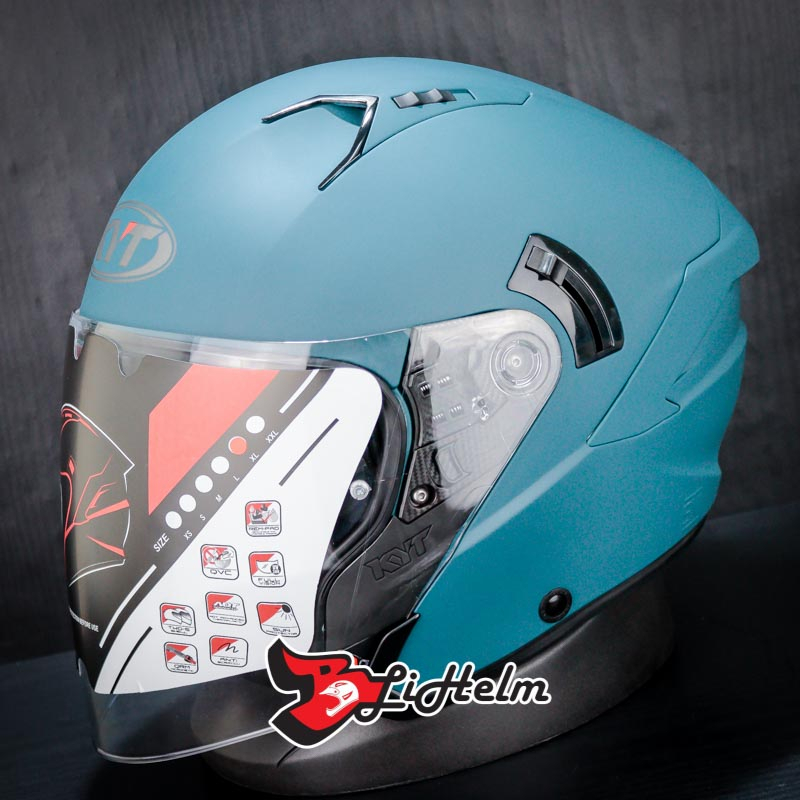 Jual Helm Kyt Nfj Solid Plain Matt Emerald Half Face Shopee Indonesia