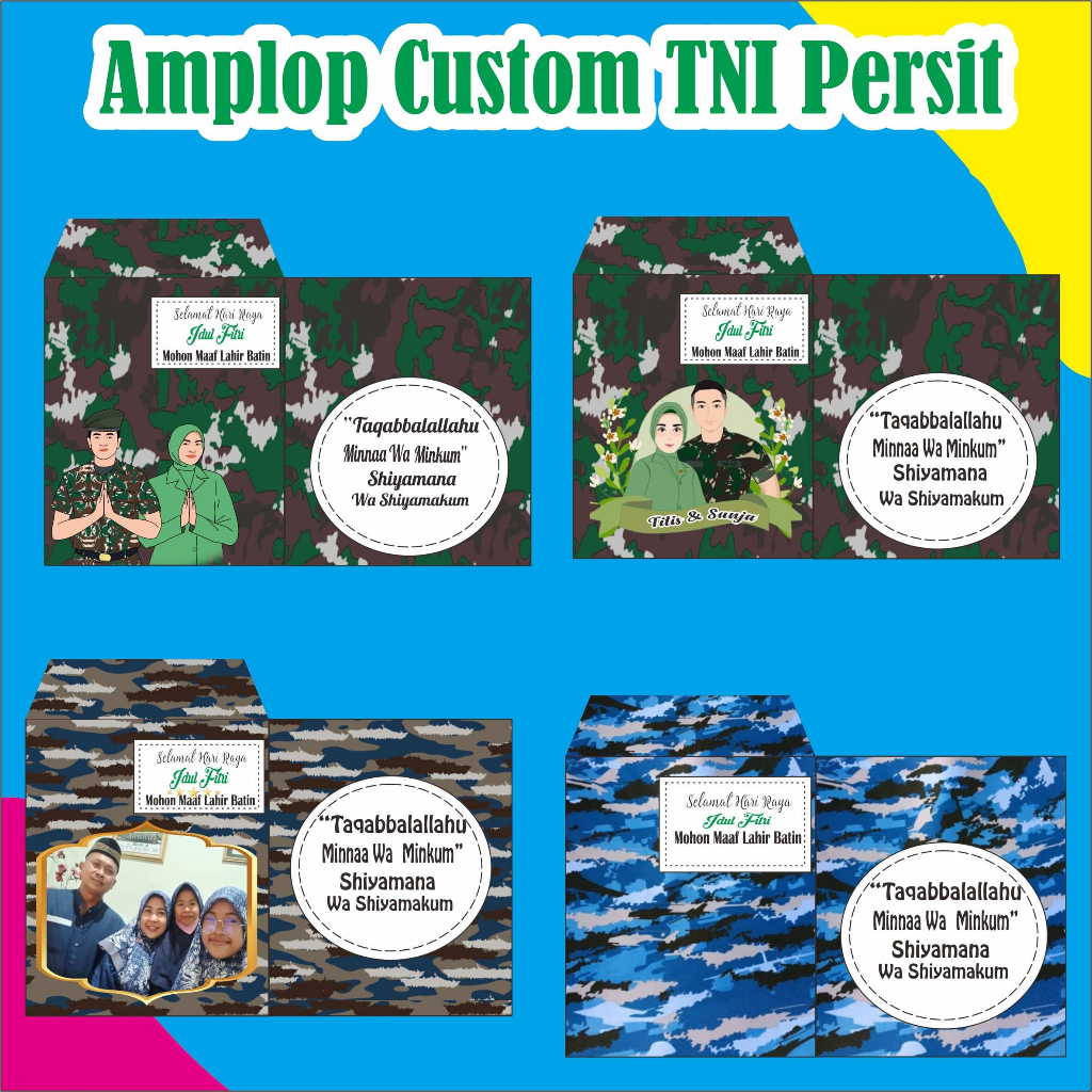 Jual Amplop Lebaran Custom Tni Persit Bisa Pakai Foto Sendiri Shopee