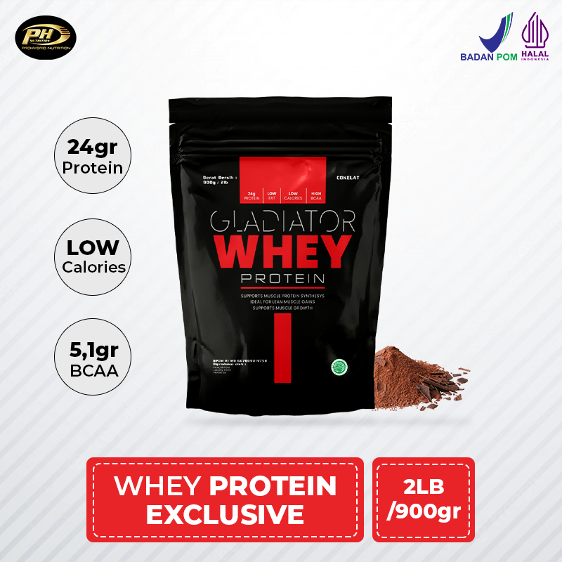 Jual Gladiator Whey 2LB (900Gram) Susu Tinggi Protein Rasa Cokelat