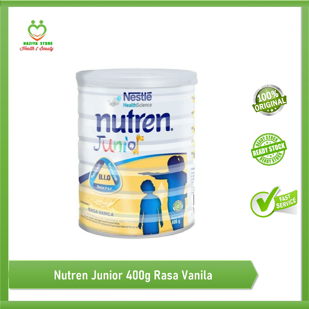 Jual NUTREN JUNIOR VANILA 1-10 TAHUN 400 GR - Susu Bubuk Penambah Berat