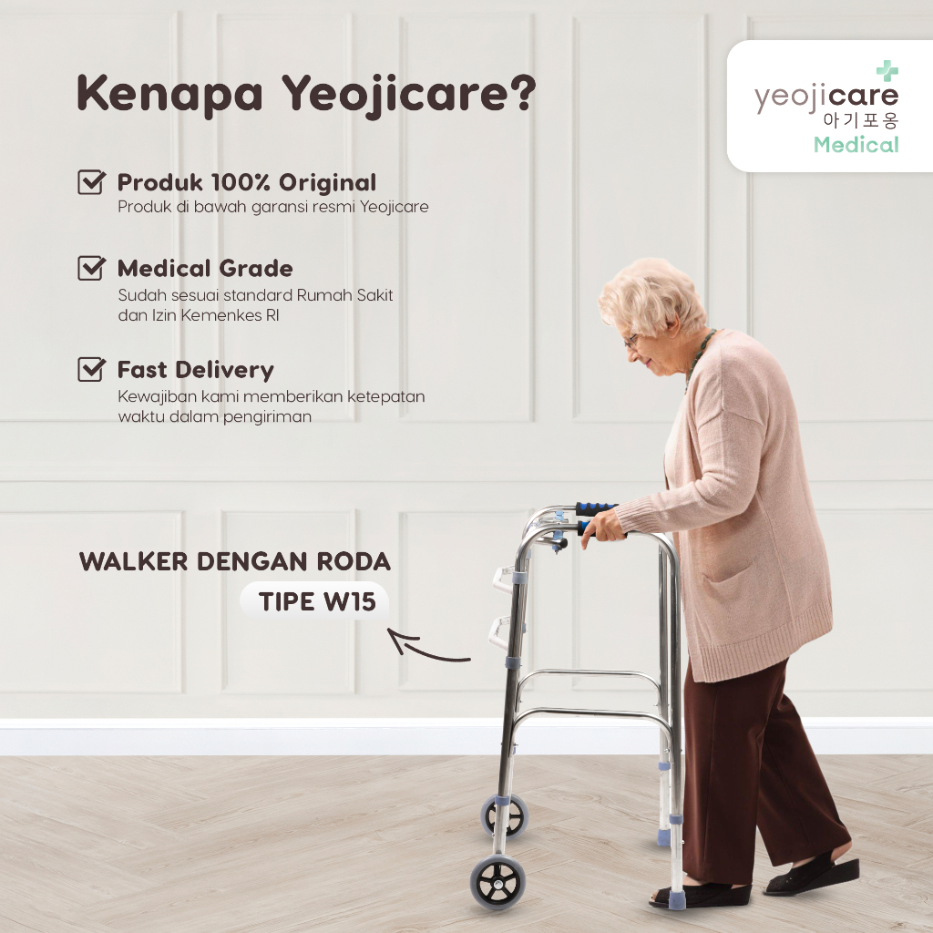 Jual Yeojicare Walker Roda Alat Bantu Jalan Lansia Fisioterapi | Shopee ...