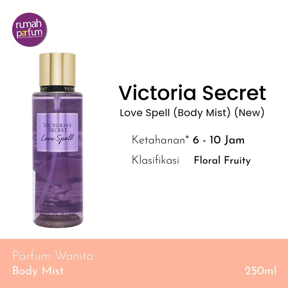 Jual Parfum Wanita Victoria Secret Love Spell (Body Mist) (New) Woman Women Tahan Lama 250 ML