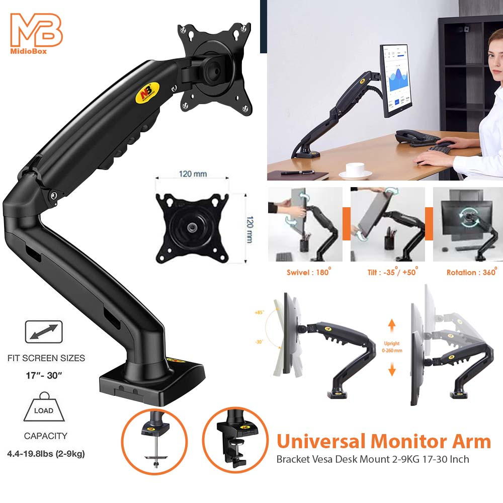 Jual Midio Universal Monitor Arm Bracket Deck Mount 17 inch - 30 inch ...