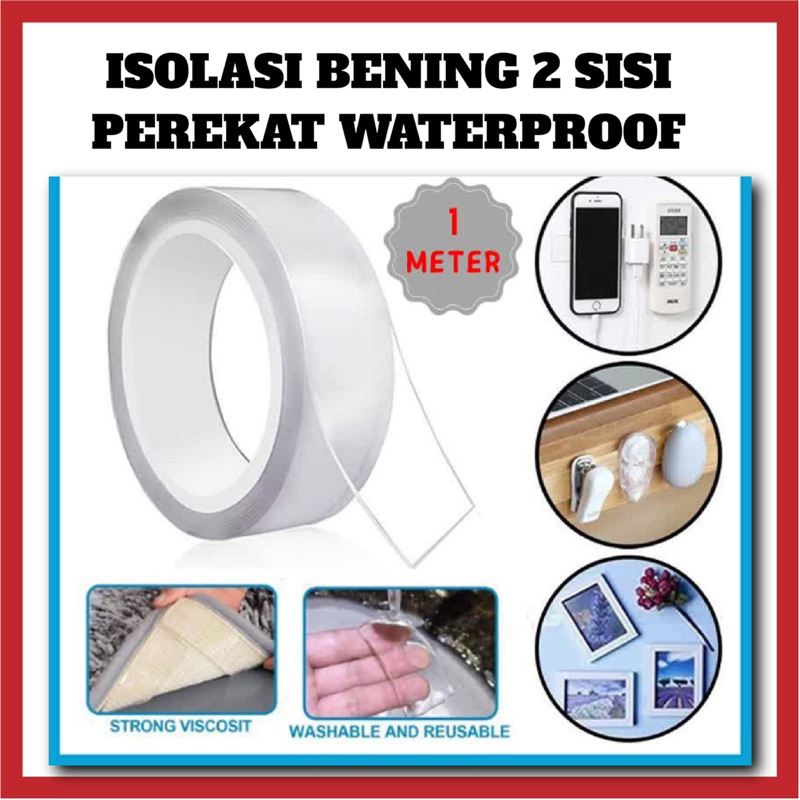 Jual Isolasi Bening Sisi Double Tape Tahan Air Dinding Tembok