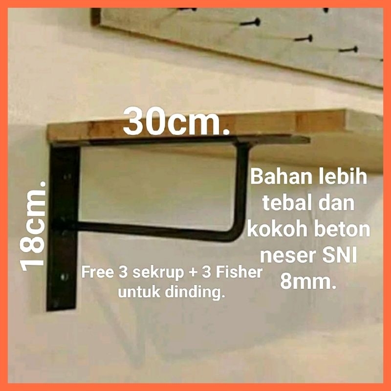 Jual Rak Besi Siku Penyangga Ambalan Rak Dinding Pcs Shopee Indonesia