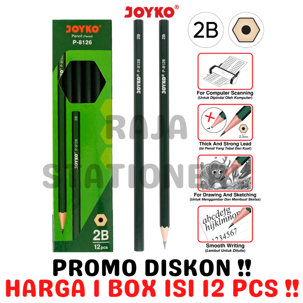 Jual Joyko Pencil Pensil Kayu Joyko 2b Komputer Ujian Lusin P 8126