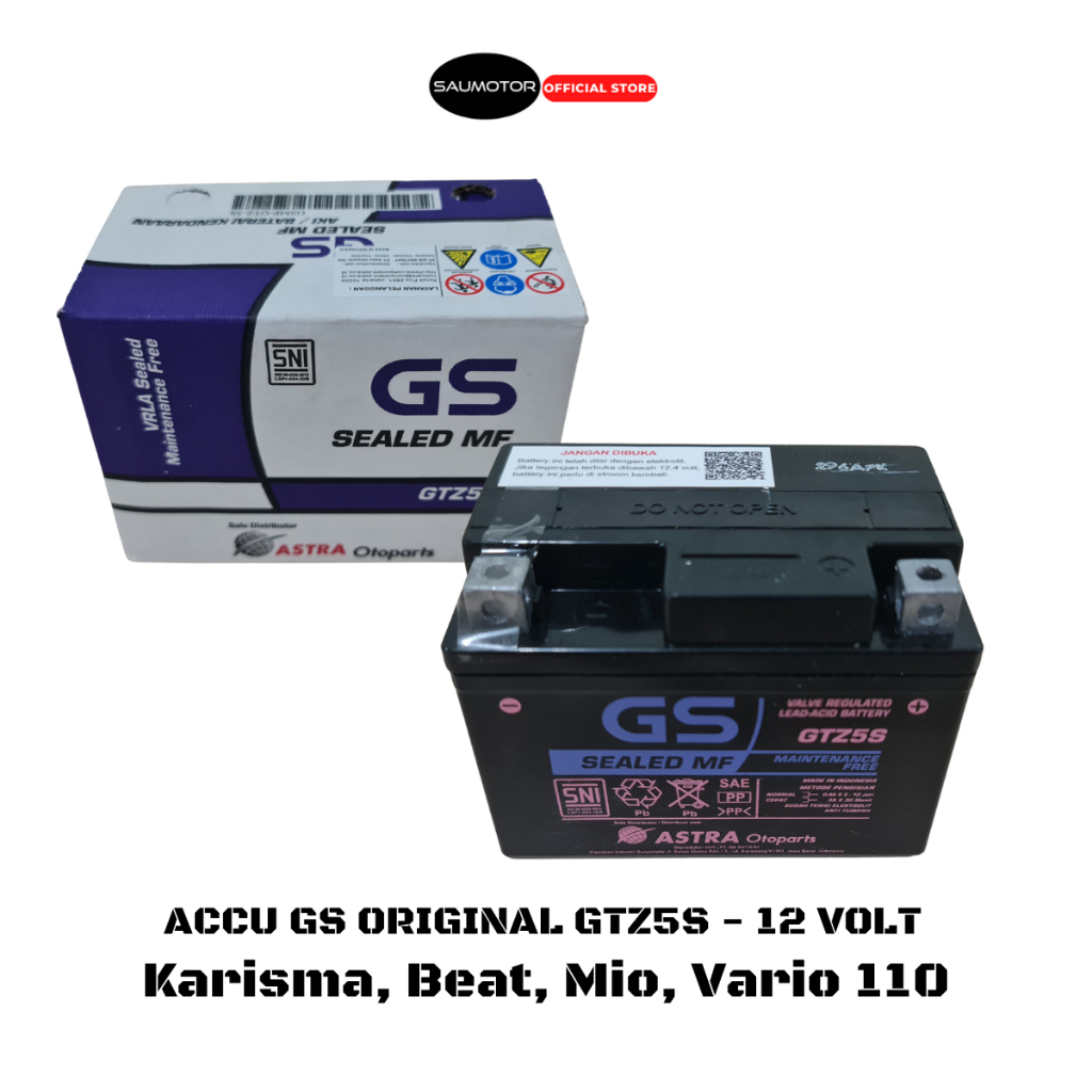 Jual Saumotor Accu Gs Aki Kering Gs Gtz5S Aki Original Gs Astra Karisma