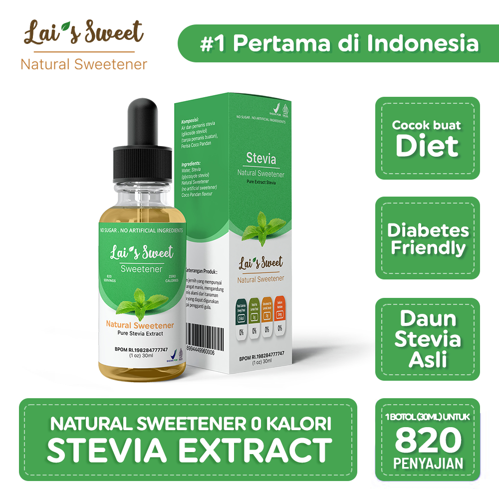 Jual Lais Sweet 30 ml Stevia Cair BPOM + HALAL Shopee Indonesia
