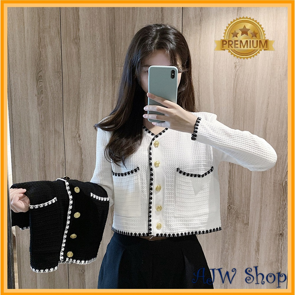 Jual Ajw Cardigan Rajut Korean Style Lengan Panjang Import Premium Mewah Dan Elegan Xr Kardi